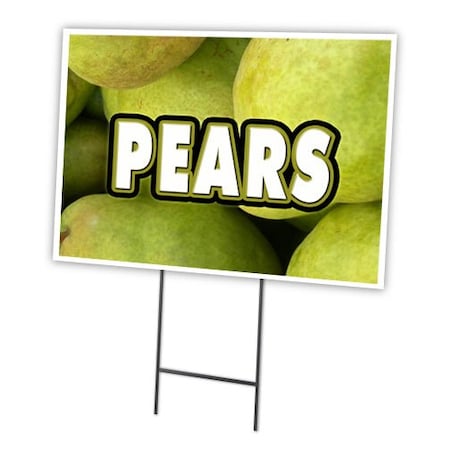 Pears Yard Sign & Stake Outdoor Plastic Coroplast Window